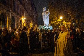 The Procession Of The Statue Of The Virgin Mary