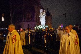 The Procession Of The Statue Of The Virgin Mary