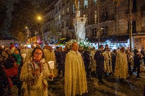 The Procession Of The Statue Of The Virgin Mary