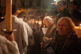 The Procession Of The Statue Of The Virgin Mary