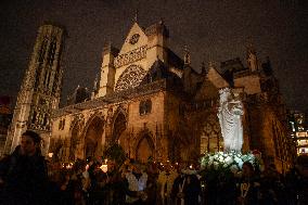 The Procession Of The Statue Of The Virgin Mary