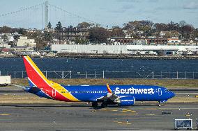 Southwest Airlines Boeing 737 Aircraft In LaGuardia Airport