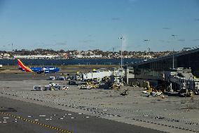 Southwest Airlines Boeing 737 Aircraft In LaGuardia Airport