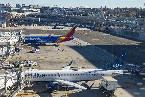 Southwest Airlines Boeing 737 Aircraft In LaGuardia Airport