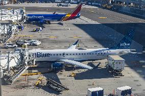 Southwest Airlines Boeing 737 Aircraft In LaGuardia Airport