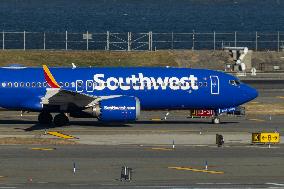 Southwest Airlines Boeing 737 Aircraft In LaGuardia Airport