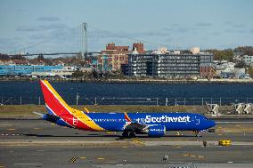 Southwest Airlines Boeing 737 Aircraft In LaGuardia Airport