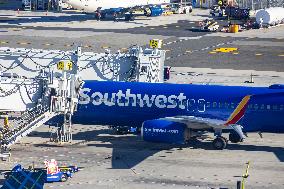 Southwest Airlines Boeing 737 Aircraft In LaGuardia Airport