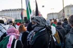 Pro-Palestinian Demonstrations In Turin.