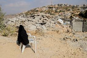 Palestinian House Demolished After Israeli Airstrikes - Hebron