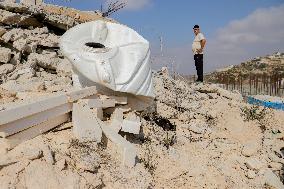 Palestinian House Demolished After Israeli Airstrikes - Hebron