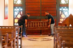 Saydet al-Najat Church damaged during Israeli airstrike - Lebanon