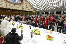 Pope Francis Attends A Lunch With The Poor - Vatican