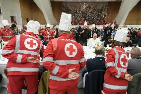 Pope Francis Attends A Lunch With The Poor - Vatican