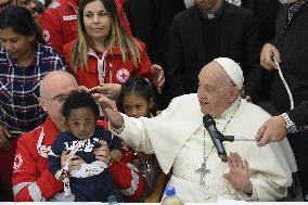 Pope Francis Attends A Lunch With The Poor - Vatican