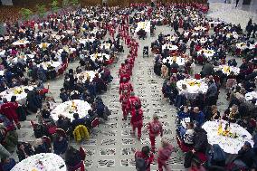 Pope Francis Attends A Lunch With The Poor - Vatican