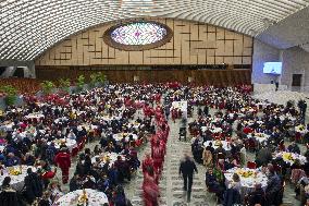 Pope Francis Attends A Lunch With The Poor - Vatican