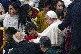 Pope Francis Attends A Lunch With The Poor - Vatican