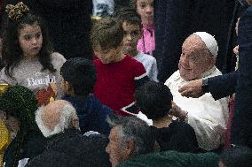 Pope Francis Attends A Lunch With The Poor - Vatican