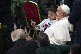 Pope Francis Attends A Lunch With The Poor - Vatican