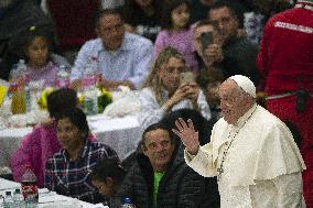 Pope Francis Attends A Lunch With The Poor - Vatican