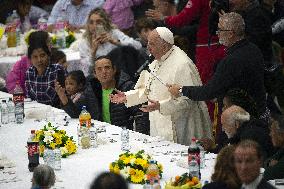 Pope Francis Attends A Lunch With The Poor - Vatican