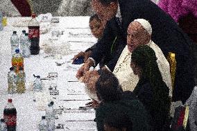 Pope Francis Attends A Lunch With The Poor - Vatican