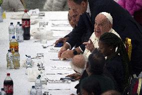 Pope Francis Attends A Lunch With The Poor - Vatican