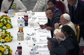 Pope Francis Attends A Lunch With The Poor - Vatican