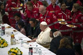 Pope Francis Attends A Lunch With The Poor - Vatican