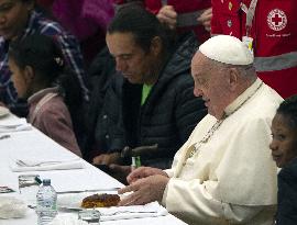 Pope Francis Attends A Lunch With The Poor - Vatican