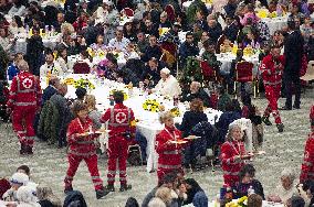 Pope Francis Attends A Lunch With The Poor - Vatican