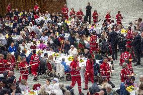 Pope Francis Attends A Lunch With The Poor - Vatican