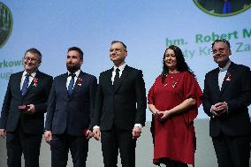 President Of Poland Andrzej Duda At The 35th Anniversary Gala Of The Scouting Association Of The Republic Of Poland In Krakow