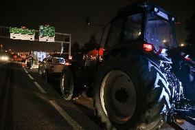 French Farmers Gather On The RN118 Road Southwestern Paris