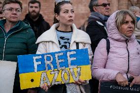 Protest In Support Of Ukraine In Rome, Italy