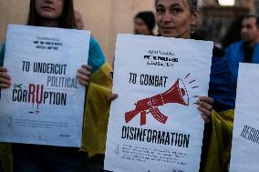 Protest In Support Of Ukraine In Rome, Italy