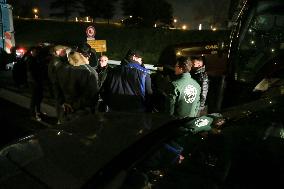 French Farmers Gather On The RN118 Road Southwestern Paris