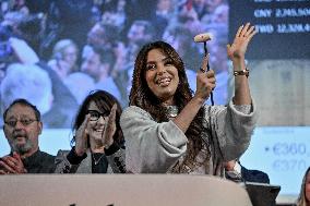 Eva Longoria Attends Wine Auction - Beaune