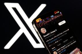 Donald Trump’s Personal Account On X Displayed On IPhone