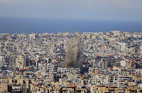 israel Pounds Southern Suburb - Beirut