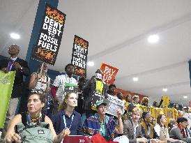 Protesters at COP29