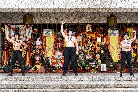 FEMEN Protests Against the Tributes to Franco's Death - Madrid