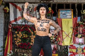 FEMEN Protests Against the Tributes to Franco's Death - Madrid