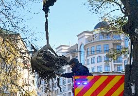 Aftermath of massive Russian missile and drone attack in Kyiv