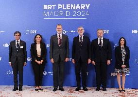 King Felipe Attends the Plenary Session of the European Round Table - Madrdid