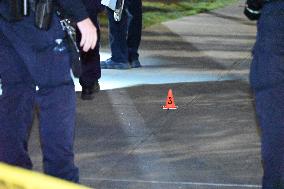 NYPD Evidence Collection Team At Scene Of 28-year-old Man Shot In The Brownsville Section Of Brooklyn New York City