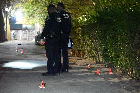 NYPD Evidence Collection Team At Scene Of 28-year-old Man Shot In The Brownsville Section Of Brooklyn New York City