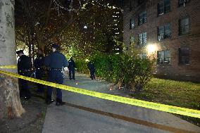 NYPD Evidence Collection Team At Scene Of 28-year-old Man Shot In The Brownsville Section Of Brooklyn New York City