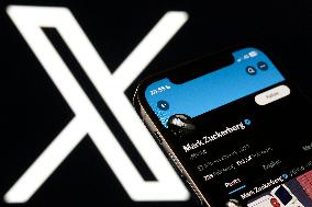 Mark Zuckerberg's Personal Account On X Displayed On IPhone